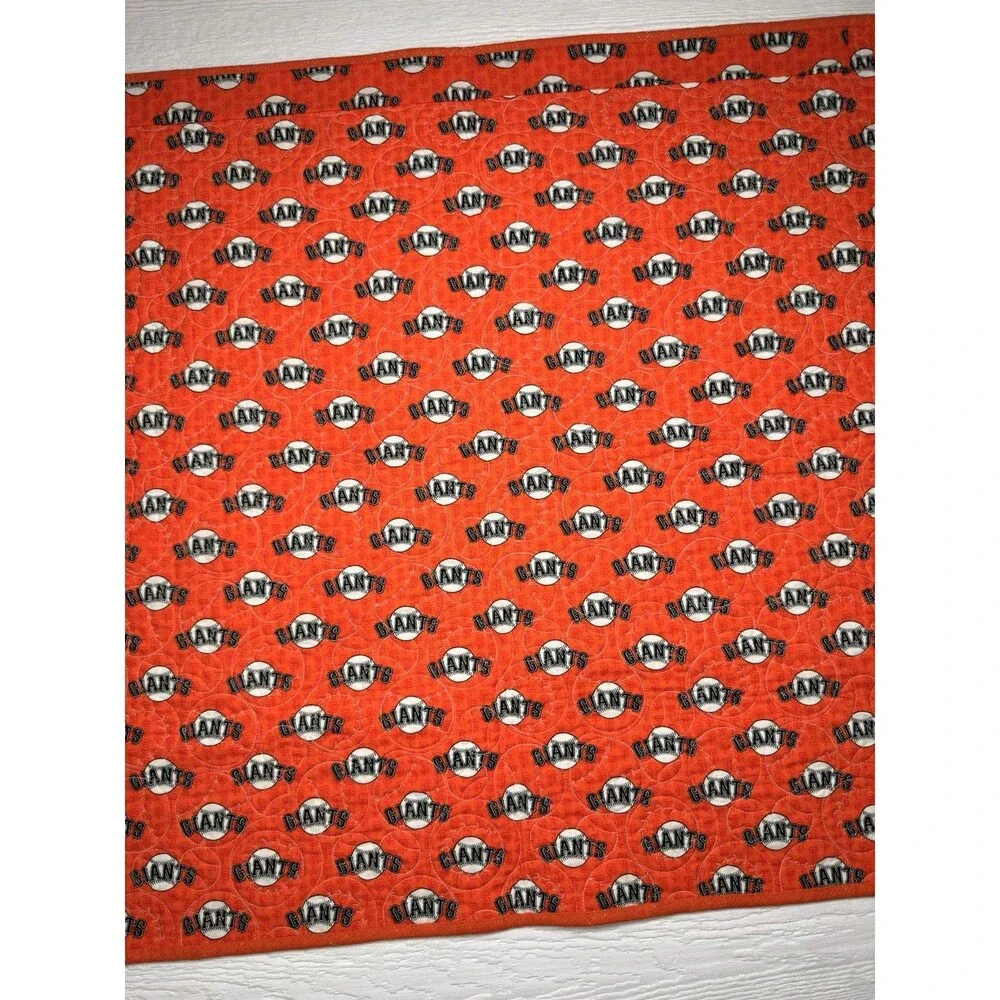 SF Giants Reversible Handmade Quilt Blanket 30x30 MLB Baseball Stitch Patchwork